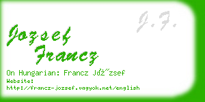 jozsef francz business card